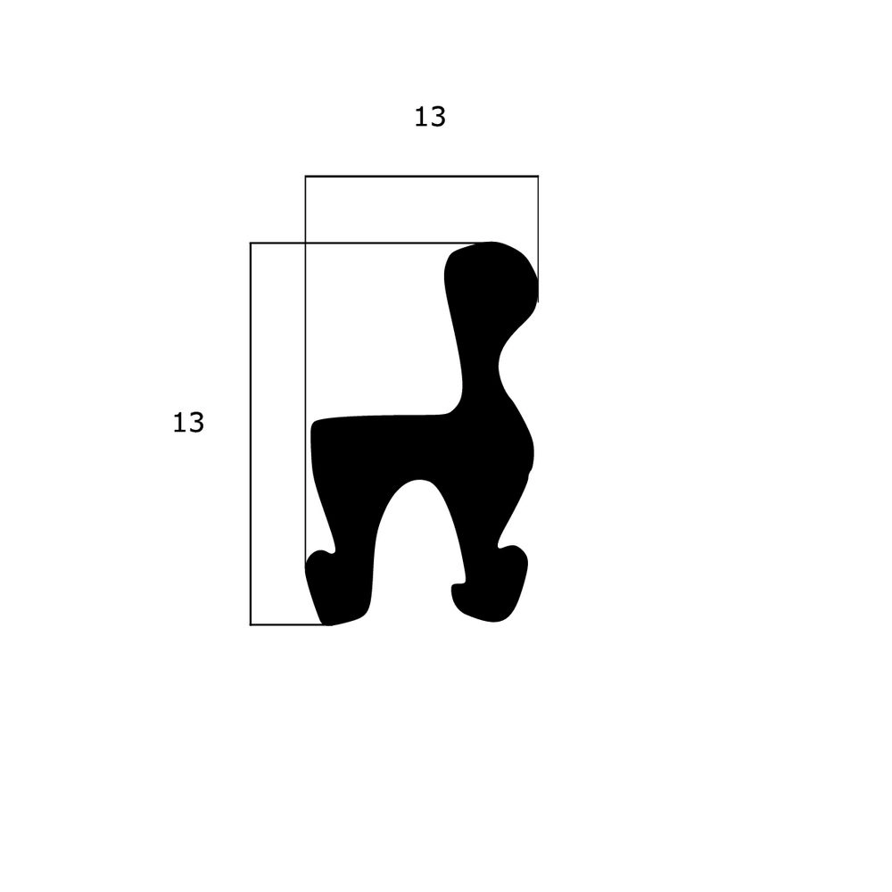 Mitteldichtungen - Mitteldichtung für Metall- und Alufenster | 13 mm Höhe | Farbe: schwarz