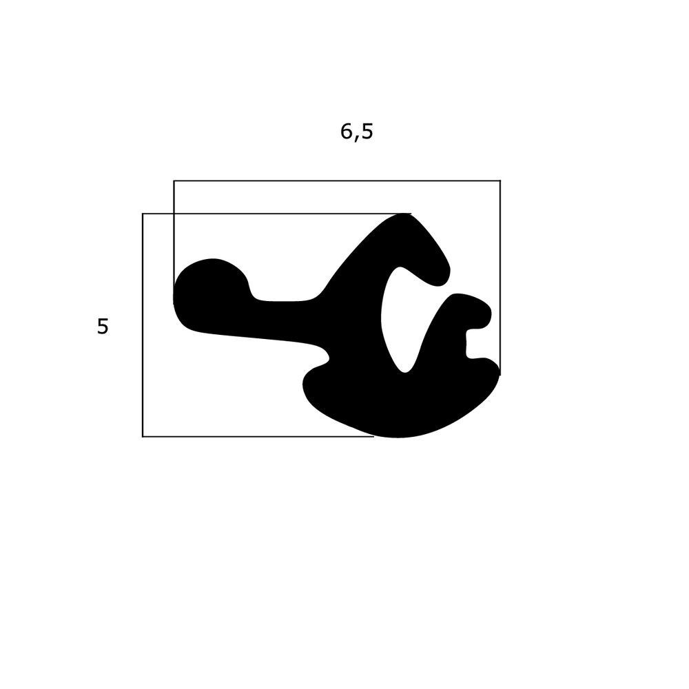 Lippendichtungen - Anschlagdichtung mit Lippe und profiliertem Fuß | 5 mm Höhe | Farbe: schwarz 