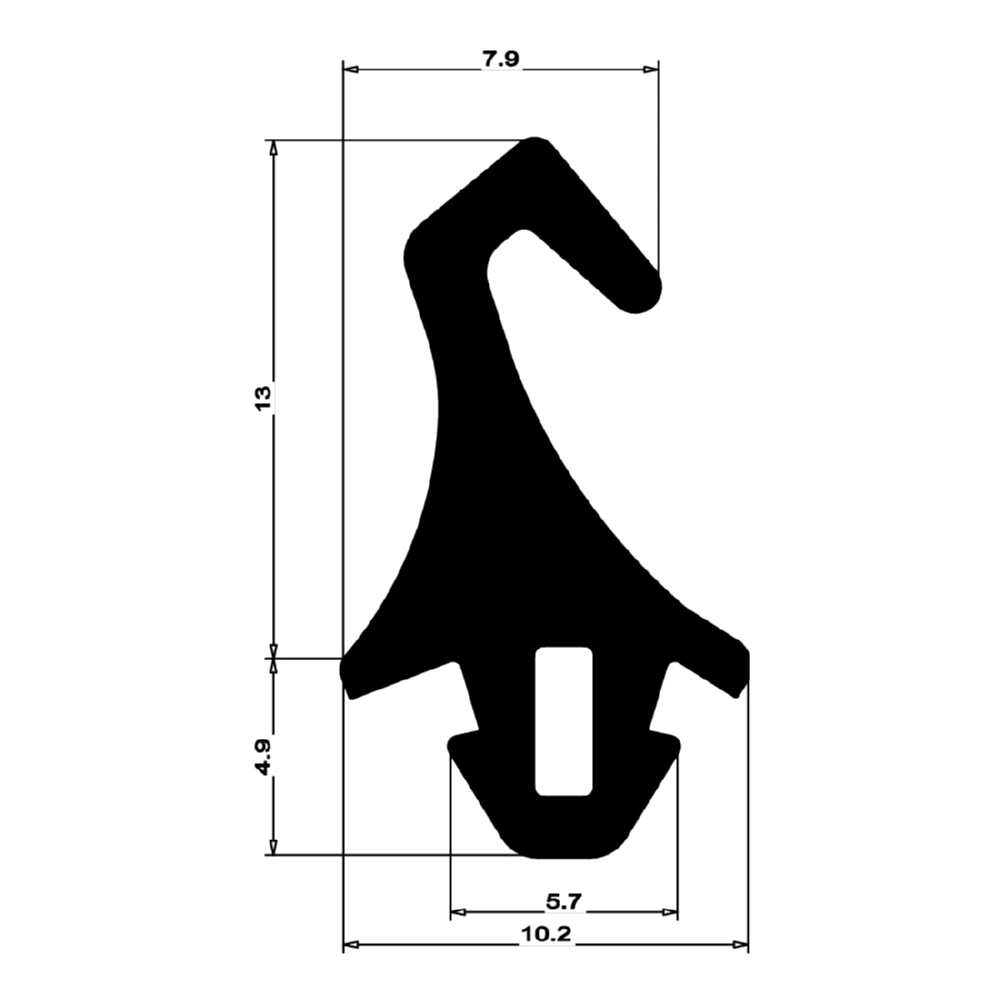 Mitteldichtung für Metall- und Alufenster | 18 mm Höhe | Farbe: schwarz