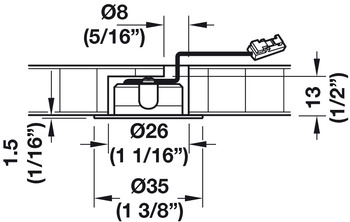 Beleuchtung - Ein-/Unterbauleuchte für Häfele Loox5 | Modell: 2022 | Lichtfarbe: warmweiß