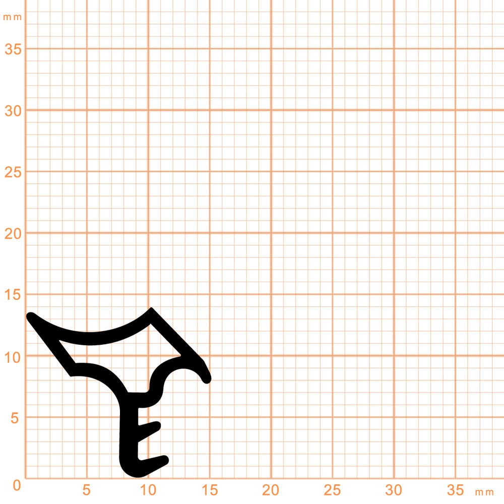 Türrahmen Dichtung - Stahlzargendichtung für Stahlprofile | 15 mm Breite | Farbe: weiß