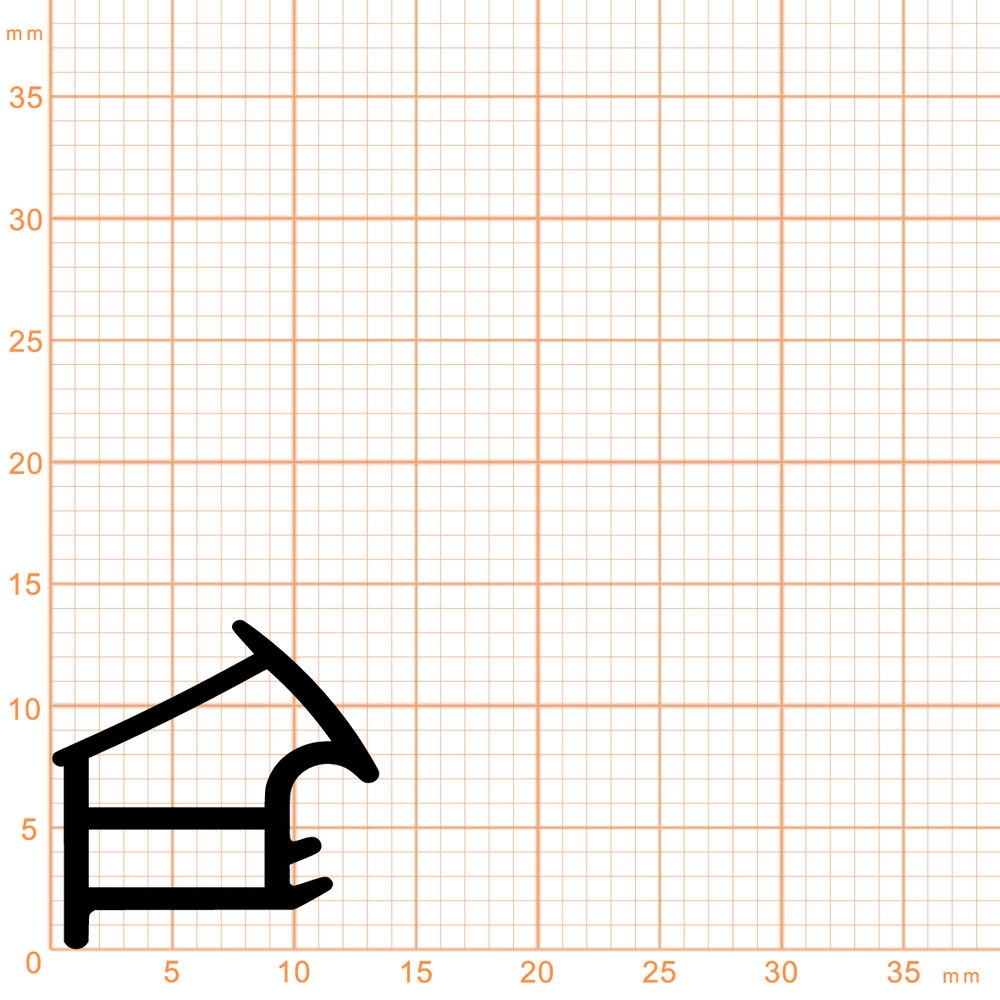 Türrahmen Dichtung - Stahlzargendichtung für Novoferm C 205 | 13,5 mm Höhe | Farbe: schwarz