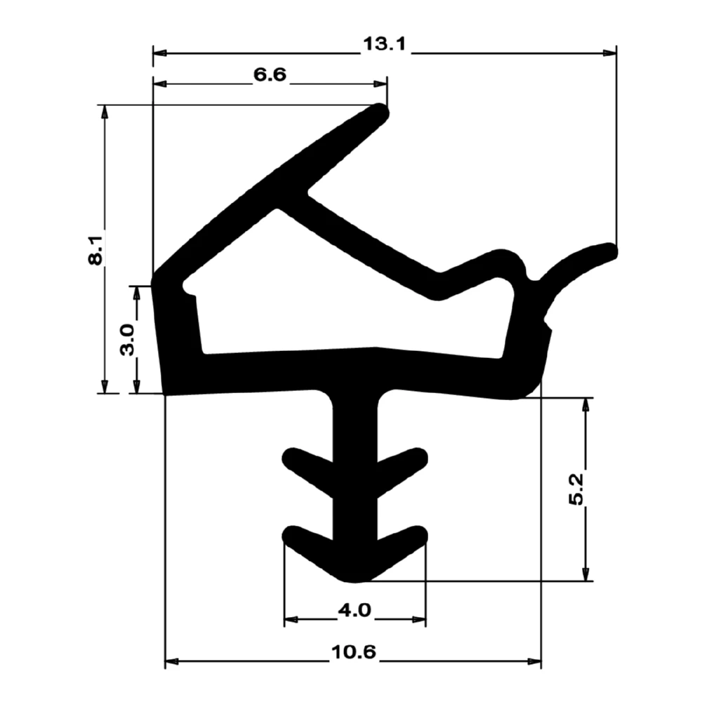 Holzzargendichtung für Holztüren | 11 mm Falzbreite | Farbe: weiß