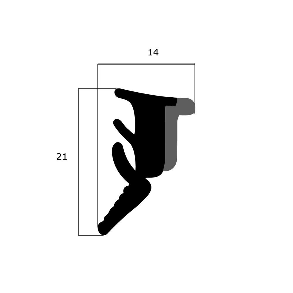 Verglasungsdichtungen - Verglasungsdichtung für Brandschutzfenster | 14 mm Breite | Farbe: schwarz