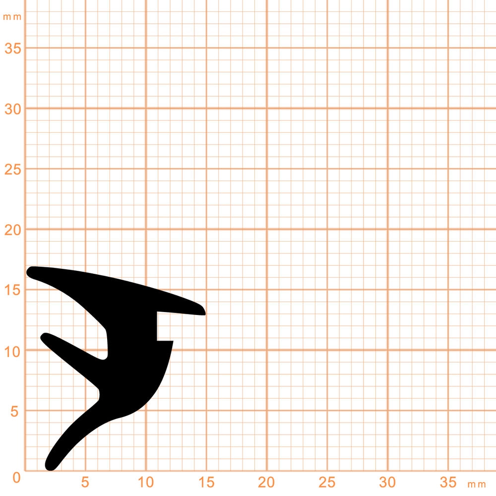 Verglasungsdichtungen - Verglasungsdichtung für Fenster und Türen | 15 mm Höhe | Farbe: schwarz