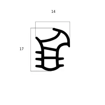 Türrahmen Dichtung - Stahlzargendichtung für Metalltüren | 17 mm Höhe | Farbe: weiß