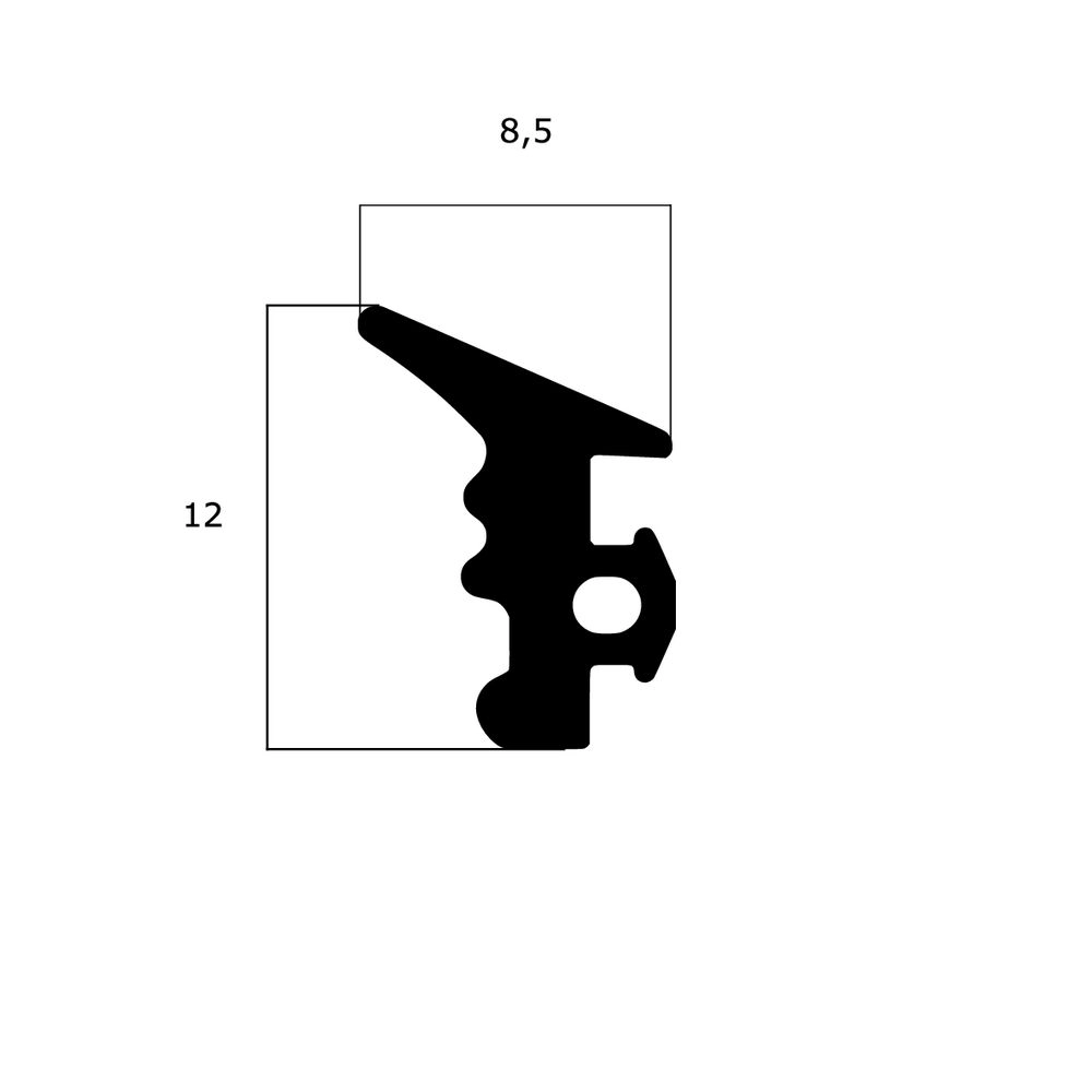 Verglasungsdichtungen - Verglasungsdichtung für Stahlzargen | 12 mm Höhe | Farbe: schwarz