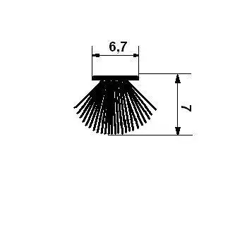 Bürstendichtung für U-Schienen | Breite: 6,7 mm | Farbe: grau