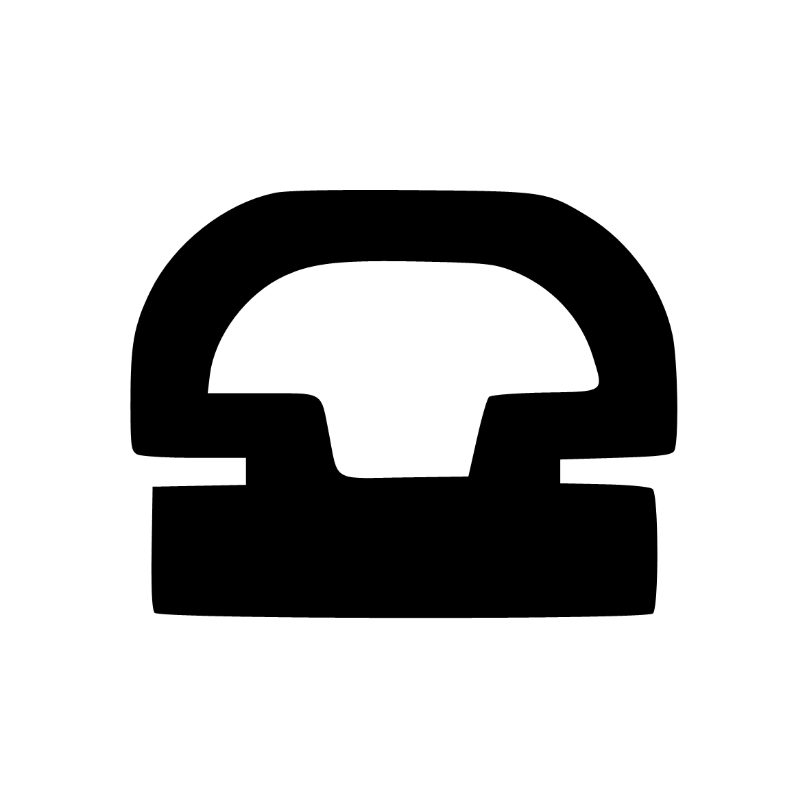 Lippendichtungen - Anschlagdichtung mit Schlauch | 11 mm Höhe | Farbe: schwarz