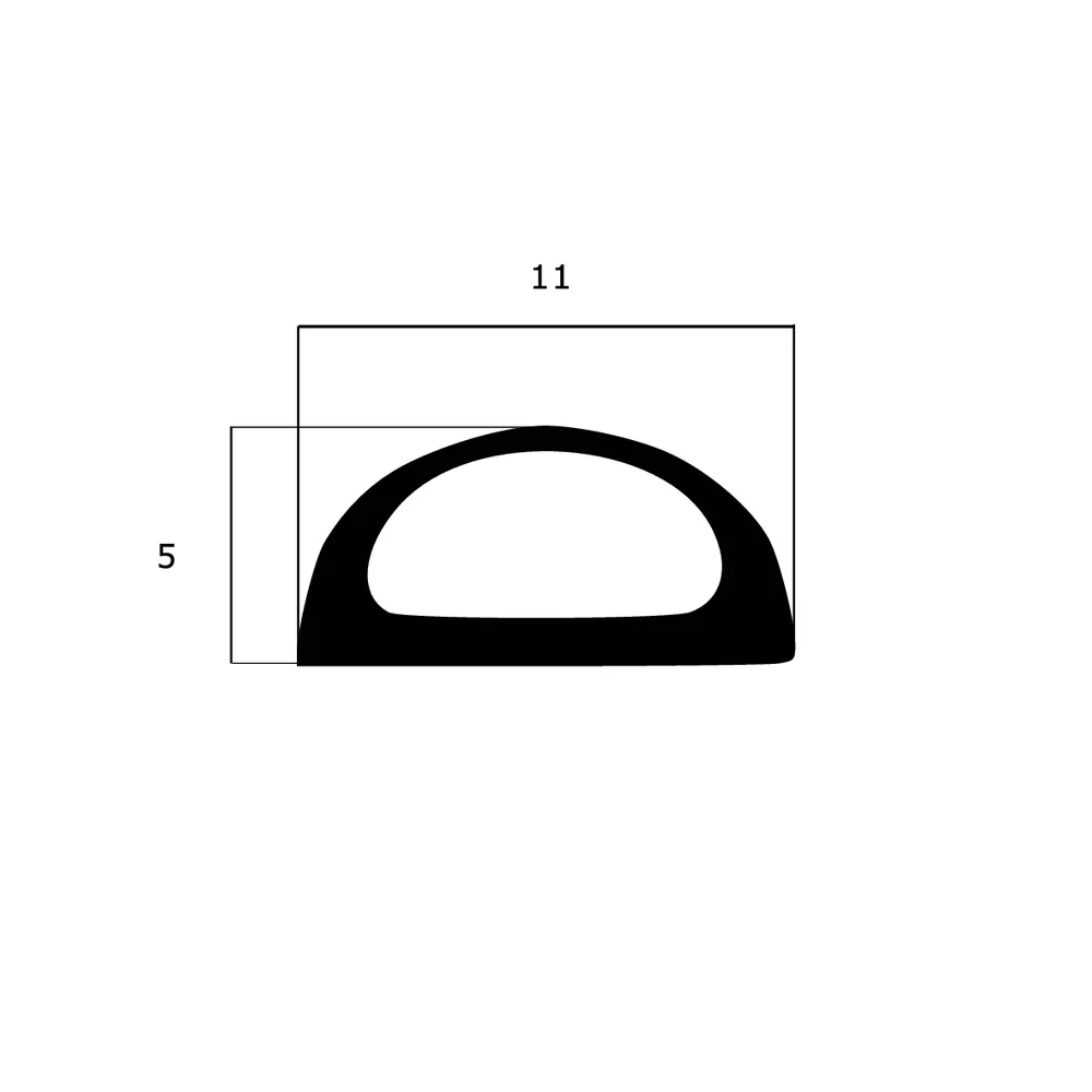 Lippendichtungen - Anschlagdichtung mit Schlauch für Fenster | 5 mm Höhe | Farbe: grau