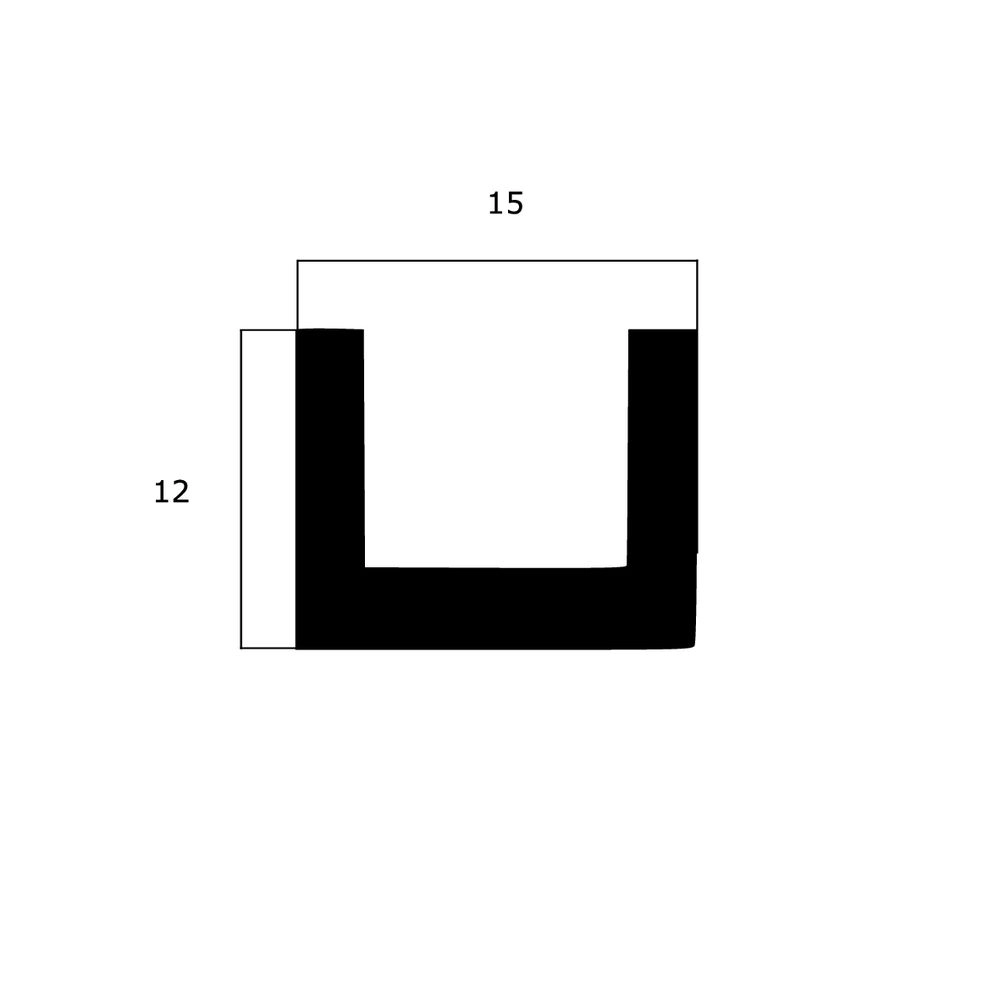 Kantenschutz - Kantenschutzprofil | Höhe: 12 mm | Farbe: schwarz