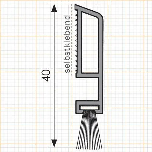 Bürstendichtung für Türen | Bürstenhöhe: 10 mm | Farbe: braun