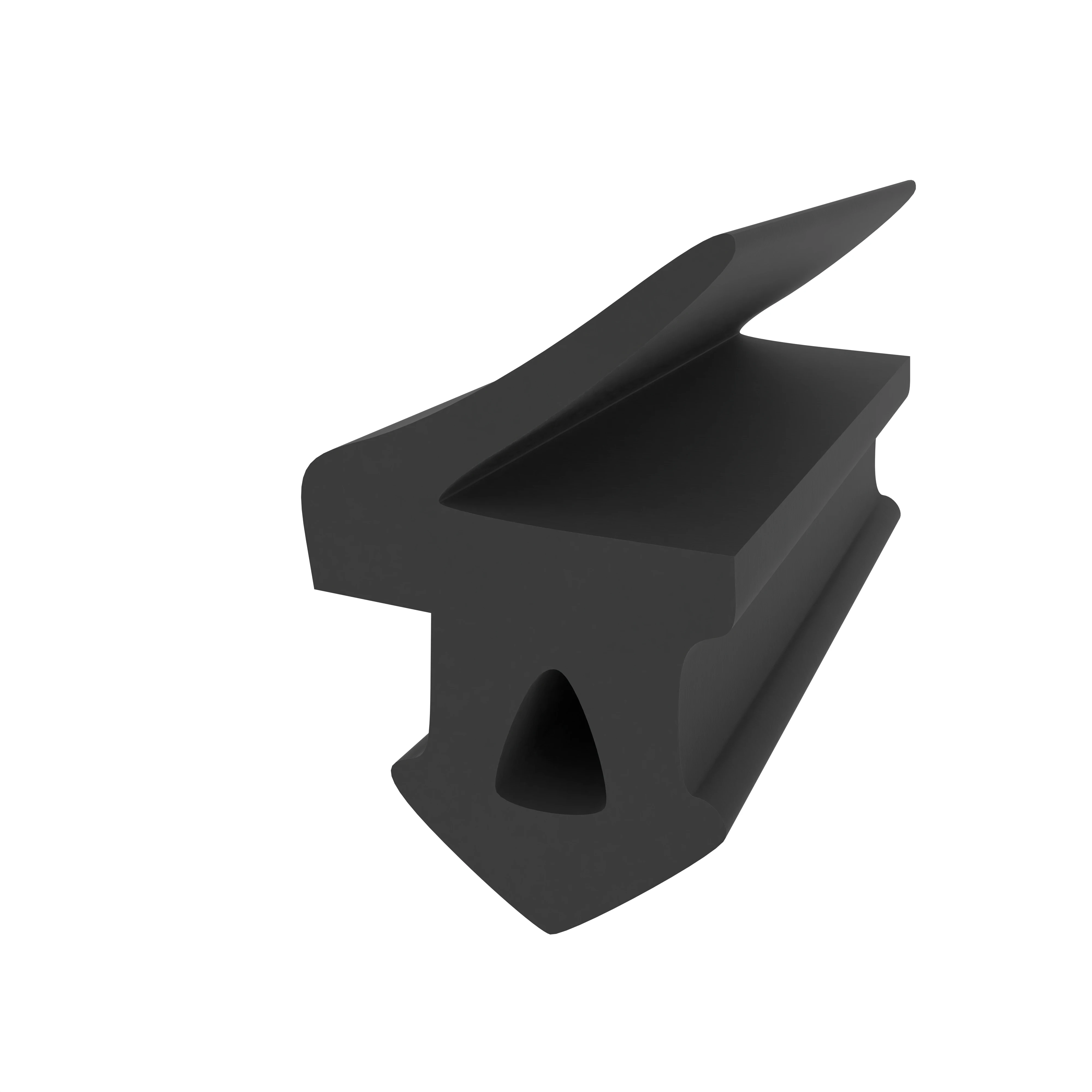 Lippendichtungen - Anschlagdichtung mit Lippe und profiliertem Fuß | 5 mm Breite | Farbe: schwarz