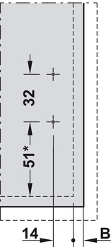Schubkästen - Frontbefestigung  für Blum Legrabox-Klappenbeschlägen | Modell: ZF7M7002 | Farbe: Grau