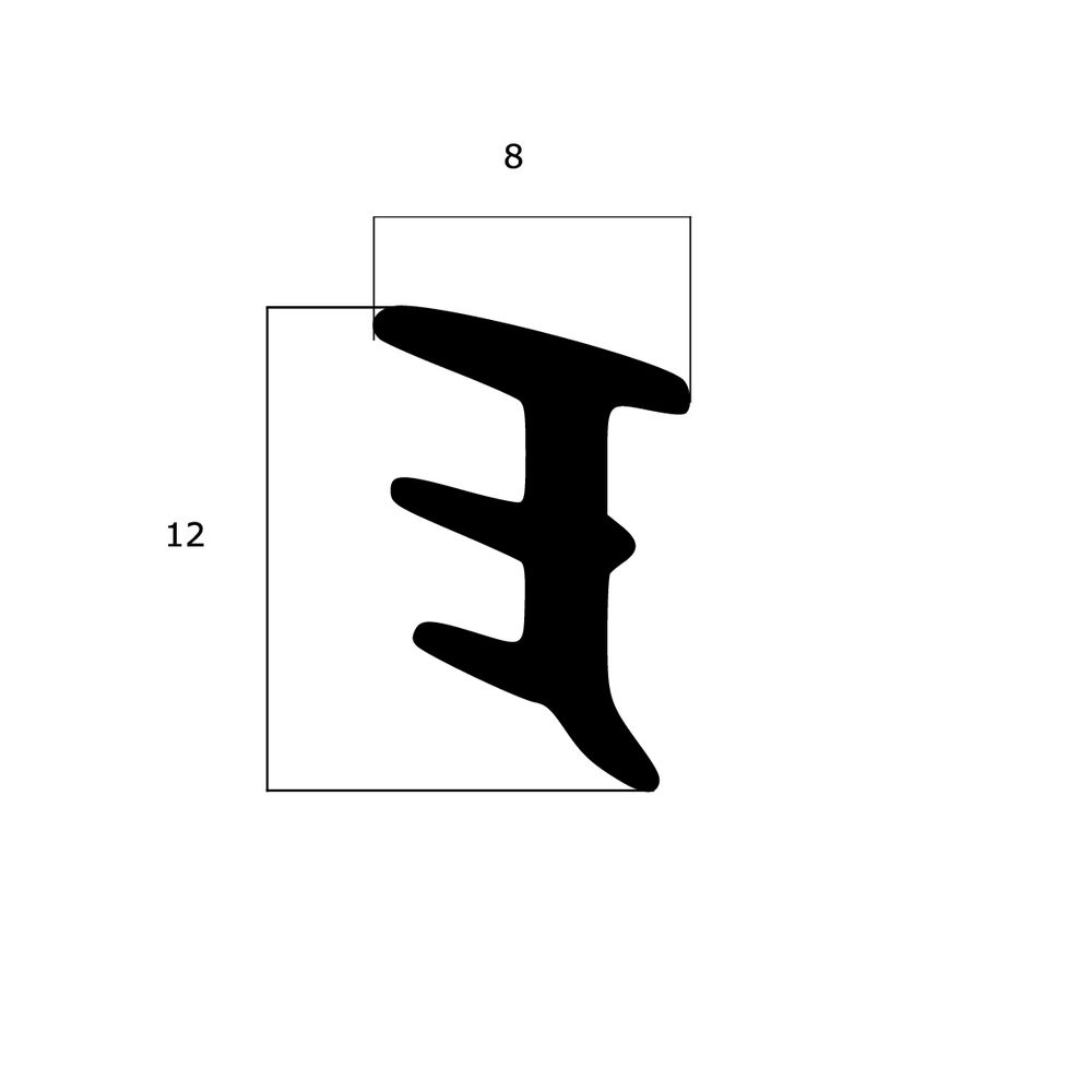Verglasungsdichtungen - Verglasungsdichtung für Fenster | 8 mm Breite | Farbe: schwarz