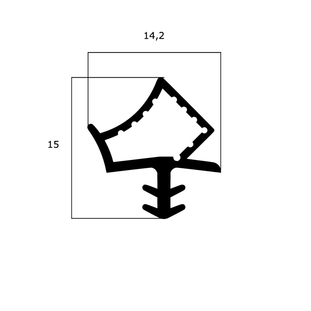 Türrahmen Dichtung - Holzzargendichtung für Haustüren | 4,5 mm Nutbreite | Farbe: schwarz