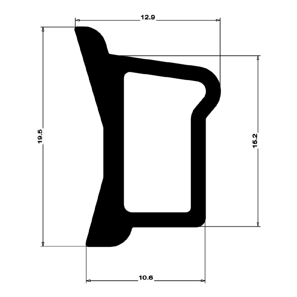 Stahlzargendichtung für Stahltüren | 12,9 mm Höhe | Farbe: grau