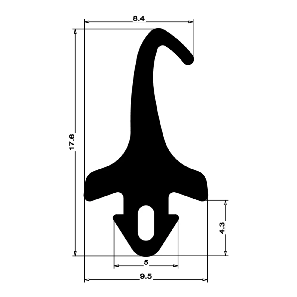 Dichtungsecke für Mitteldichtung F2083 | Farbe: schwarz