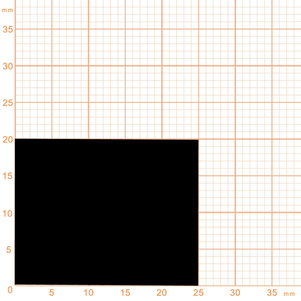 Moosgummi - Moosgummidichtung vierkant | 25 mm Breite | Farbe: schwarz