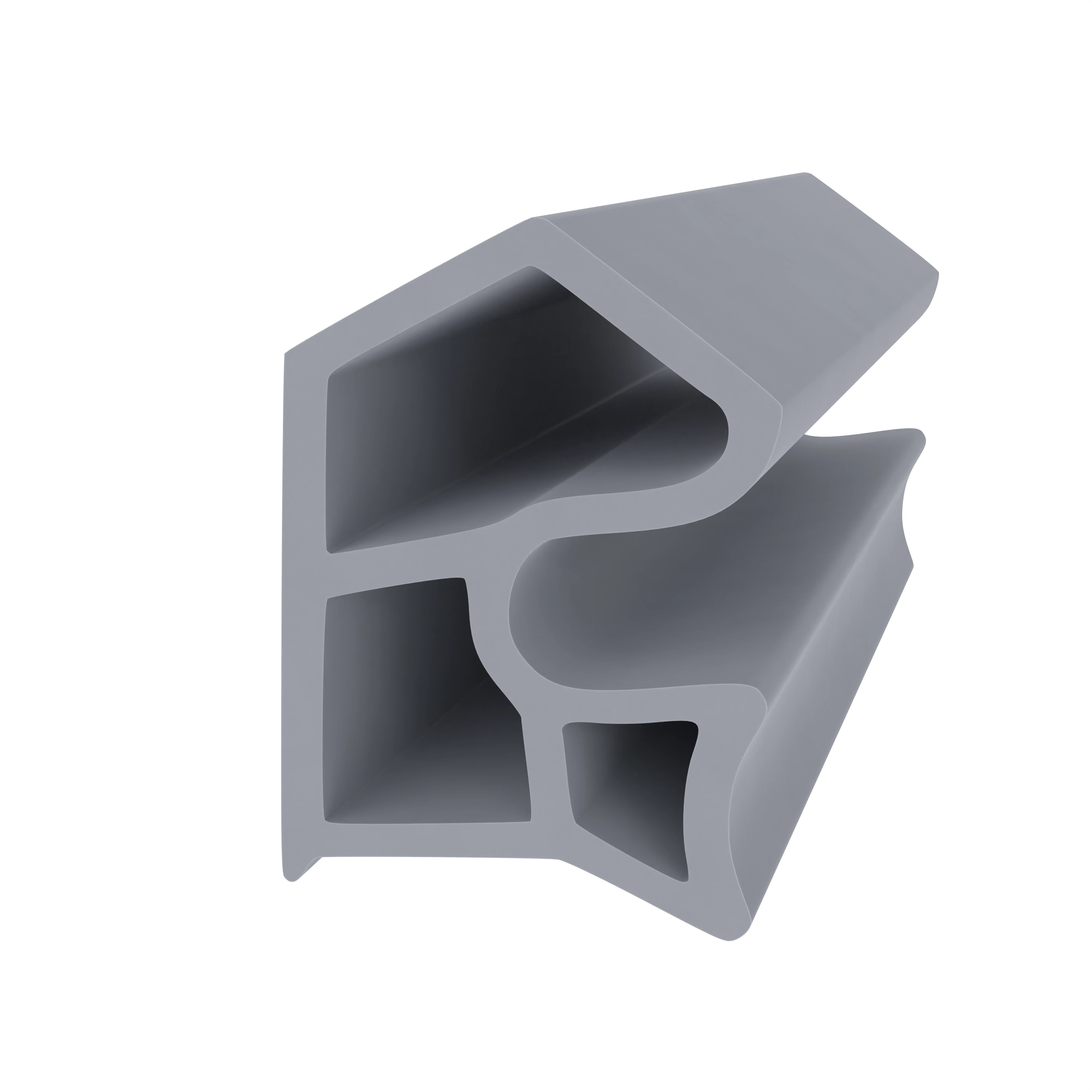 Türrahmen Dichtung - Stahlzargendichtung für Metallzargen | 17 mm Höhe | Farbe: grau