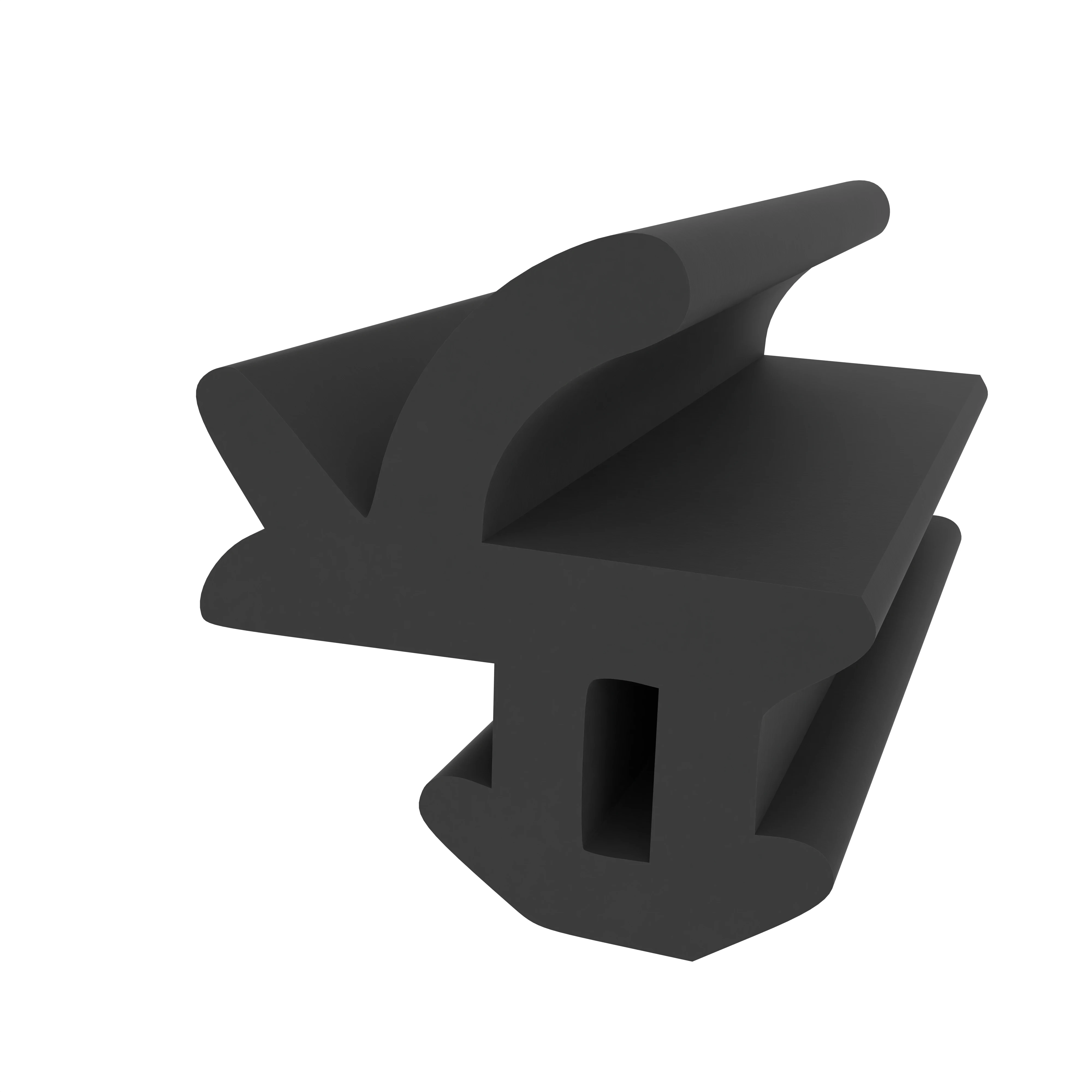 Lippendichtungen - Anschlagdichtung mit Lippe und profiliertem Fuß | 10 mm Höhe | Farbe: schwarz