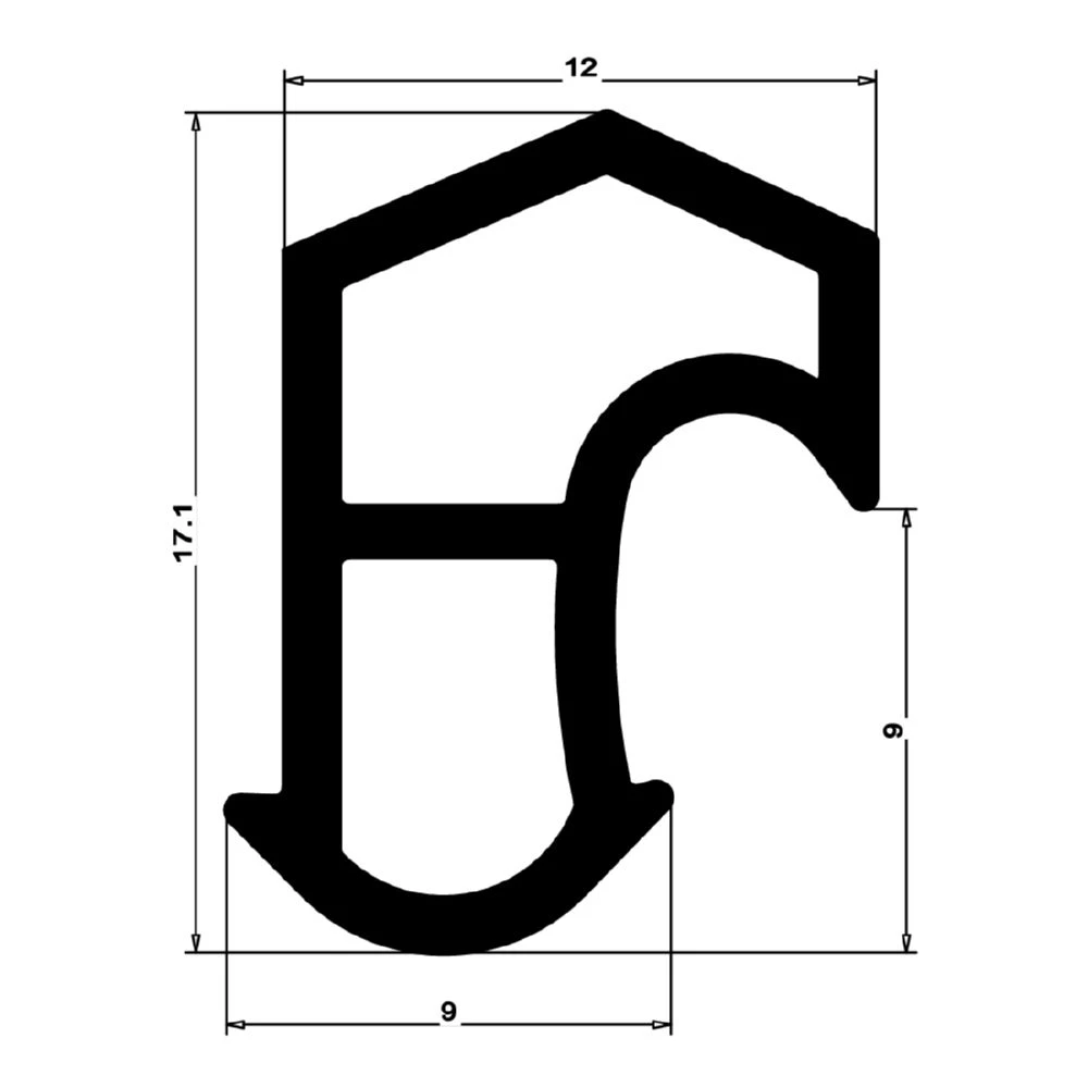 Stahlzargendichtung für Stahltüren | 13 mm Breite | Farbe: grau