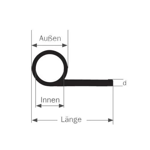 Fahnenprofil | Außen: Ø 5,8mm | Länge: 19mm