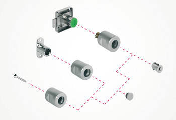 Schließsysteme - Häfele Adapter-Knopf Symo | feststehend | 33 mm Länge