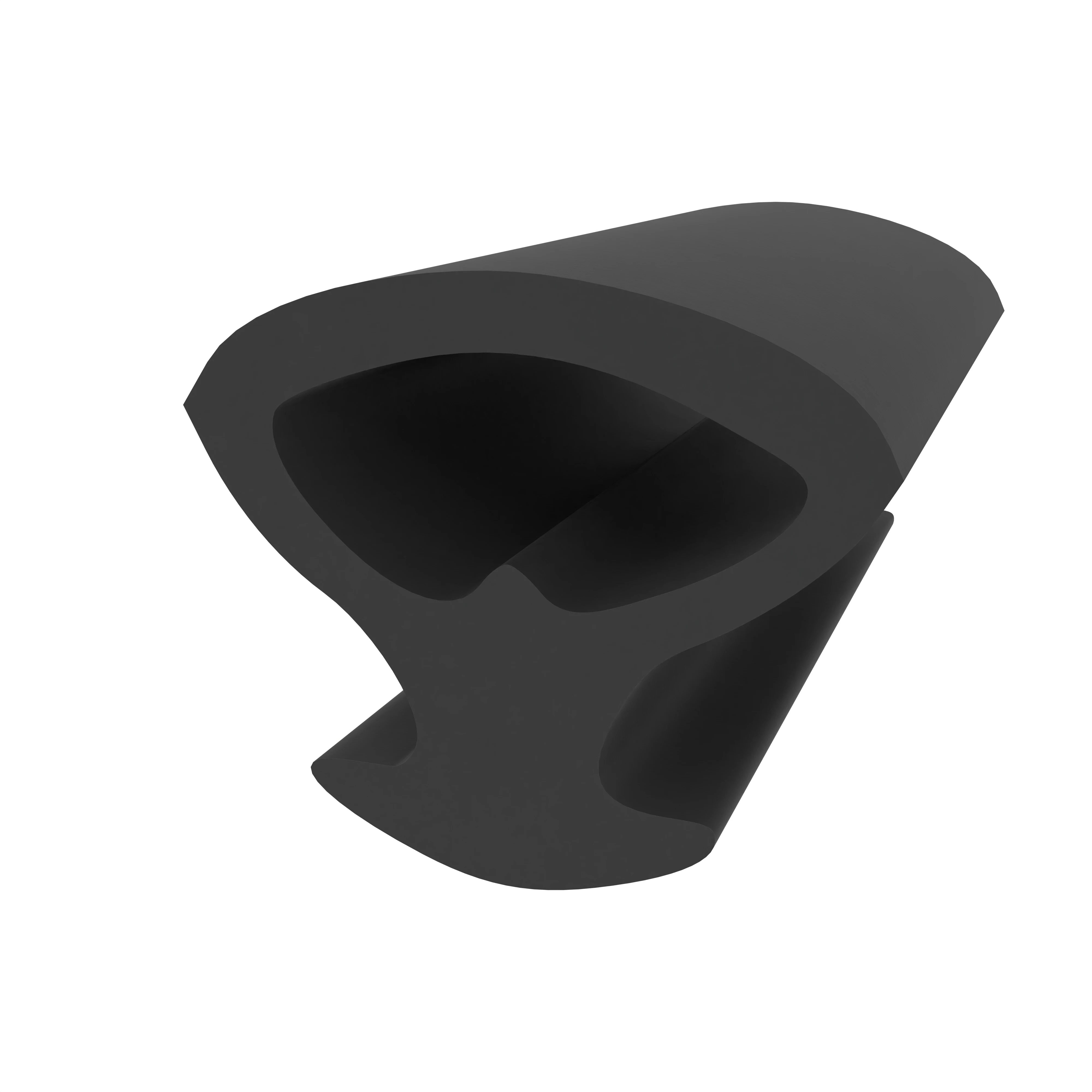 Lippendichtungen - Anschlagdichtung mit Schlauch | 6 mm Höhe | Farbe: schwarz 