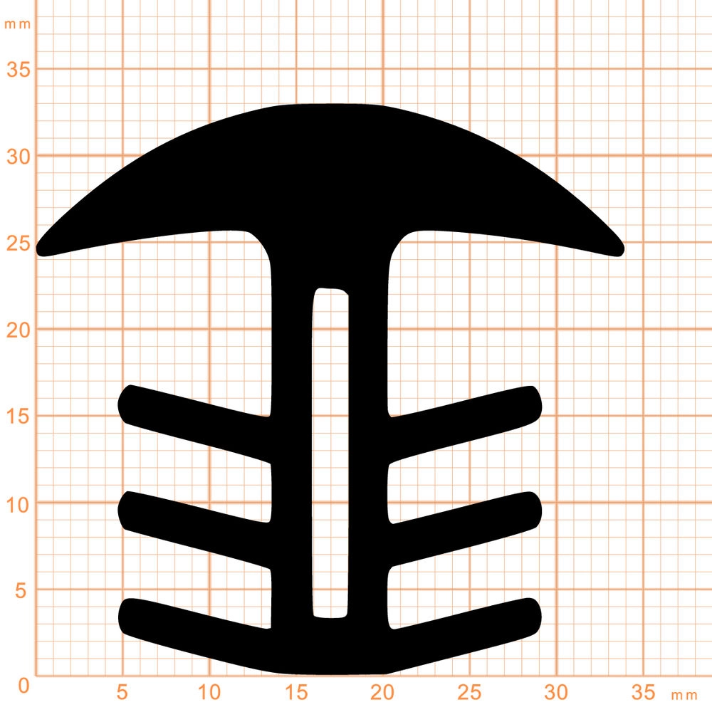 Bodenschwellendichtungen - Fugenabdeckprofil für Bauwerksfugen | Höhe: 33 mm | Farbe: schwarz