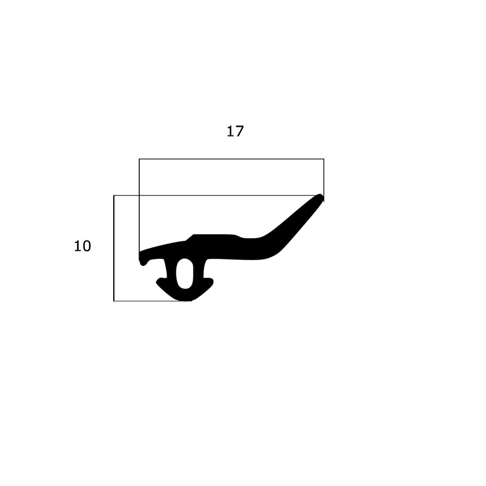 Türrahmen Dichtung - Anschlagdichtung für seitlichen Anschlag | 10 mm Höhe | Farbe: schwarz 