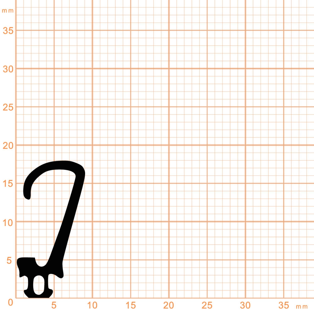 Türrahmen Dichtung - Mitteldichtung für Schüco Fenster | 18 mm Höhe | Farbe: schwarz