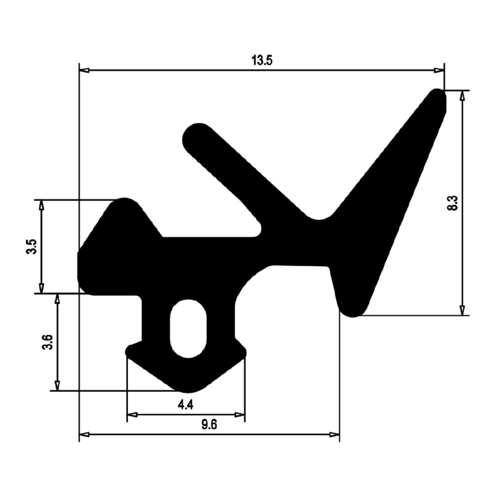 Verglasungsdichtung für Fenster | 11 mm Breite | Farbe: schwarz