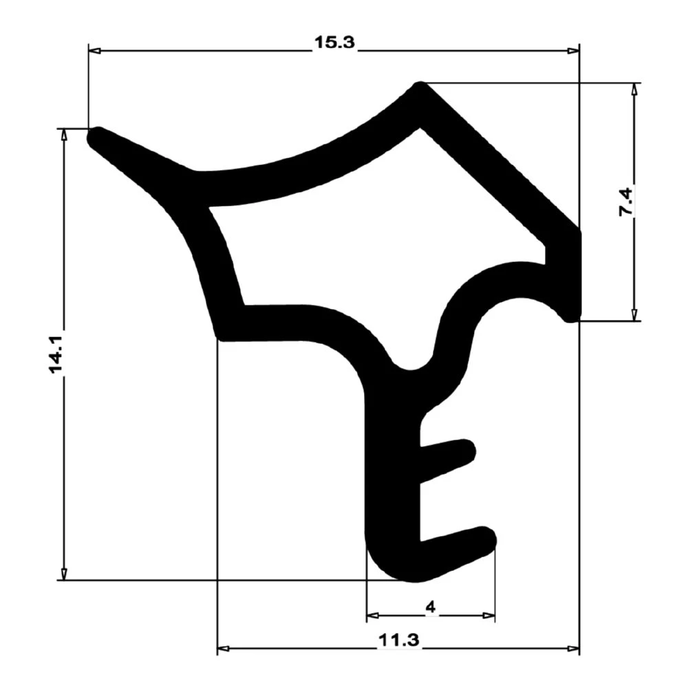Stahlzargendichtung für Stahltüren | 15 mm Breite | Farbe: grau