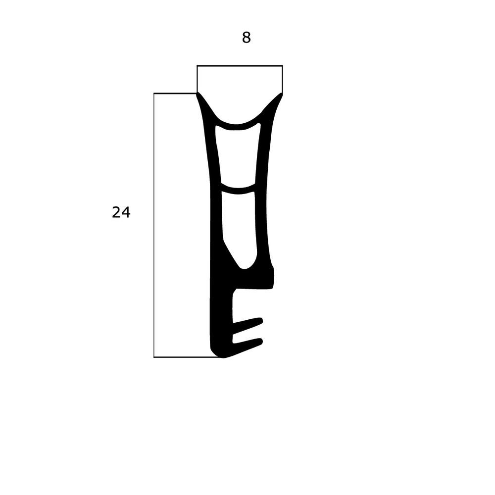 Flügelfalzdichtungen - Flügelfalzdichtung für Holzzargen  | 15 mm Falzhöhe | Farbe: schwarz