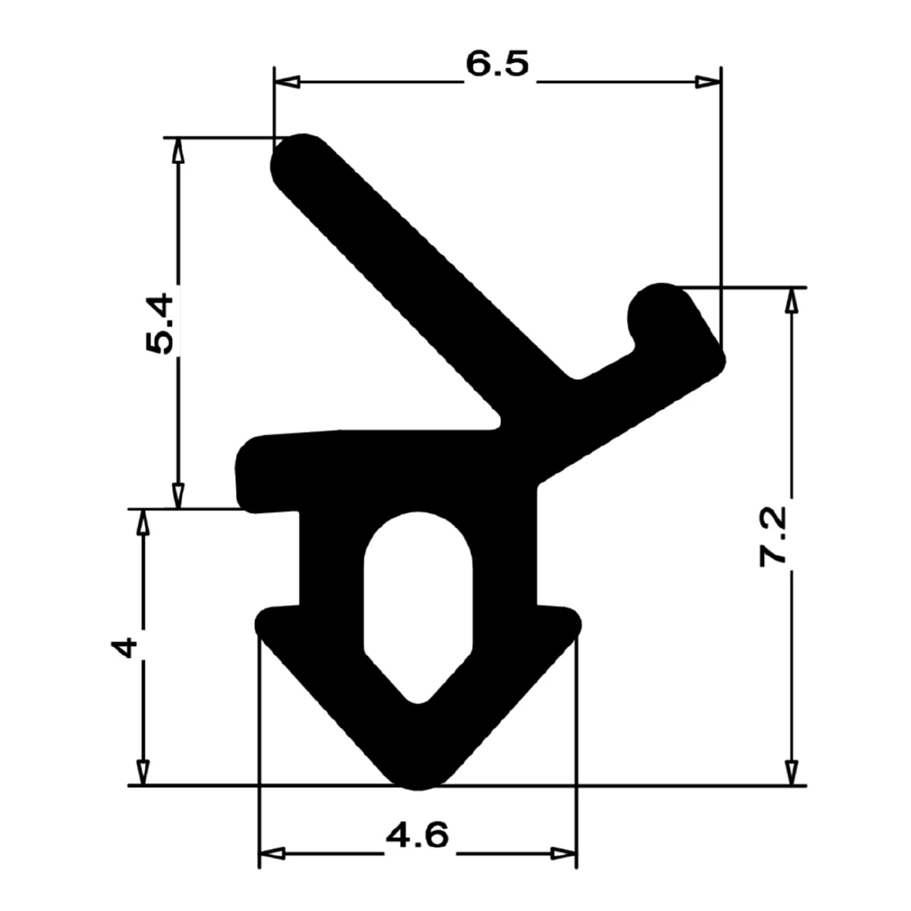 Anschlagdichtung mit Lippe und profiliertem Fuß | 9 mm Höhe | Farbe: grau