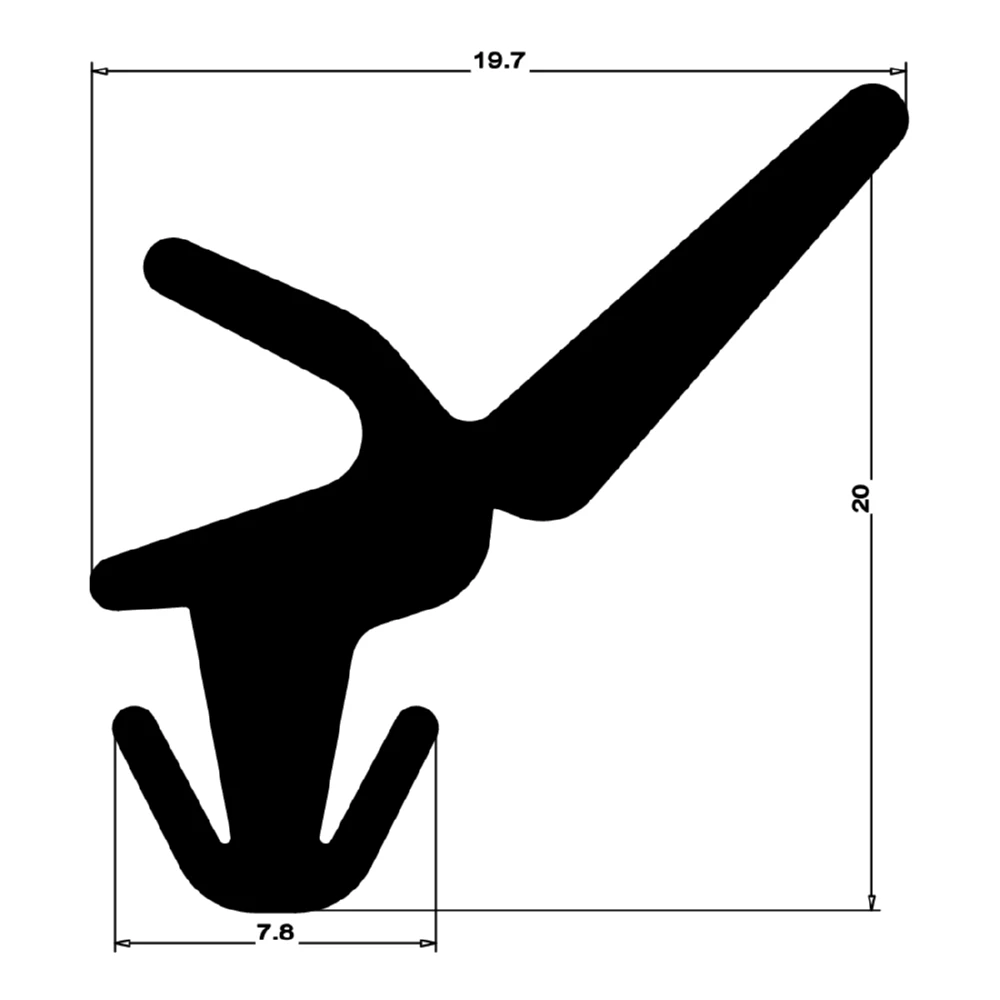 Mitteldichtung für Metall- und Alufenster | 21 mm Höhe | Farbe: schwarz