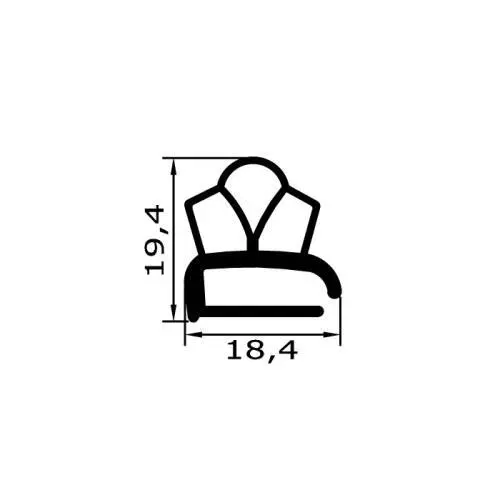Zum Schrauben - Kühlschrankdichtungsrahmen | Höhe: 19,4 mm | Farbe: grau
