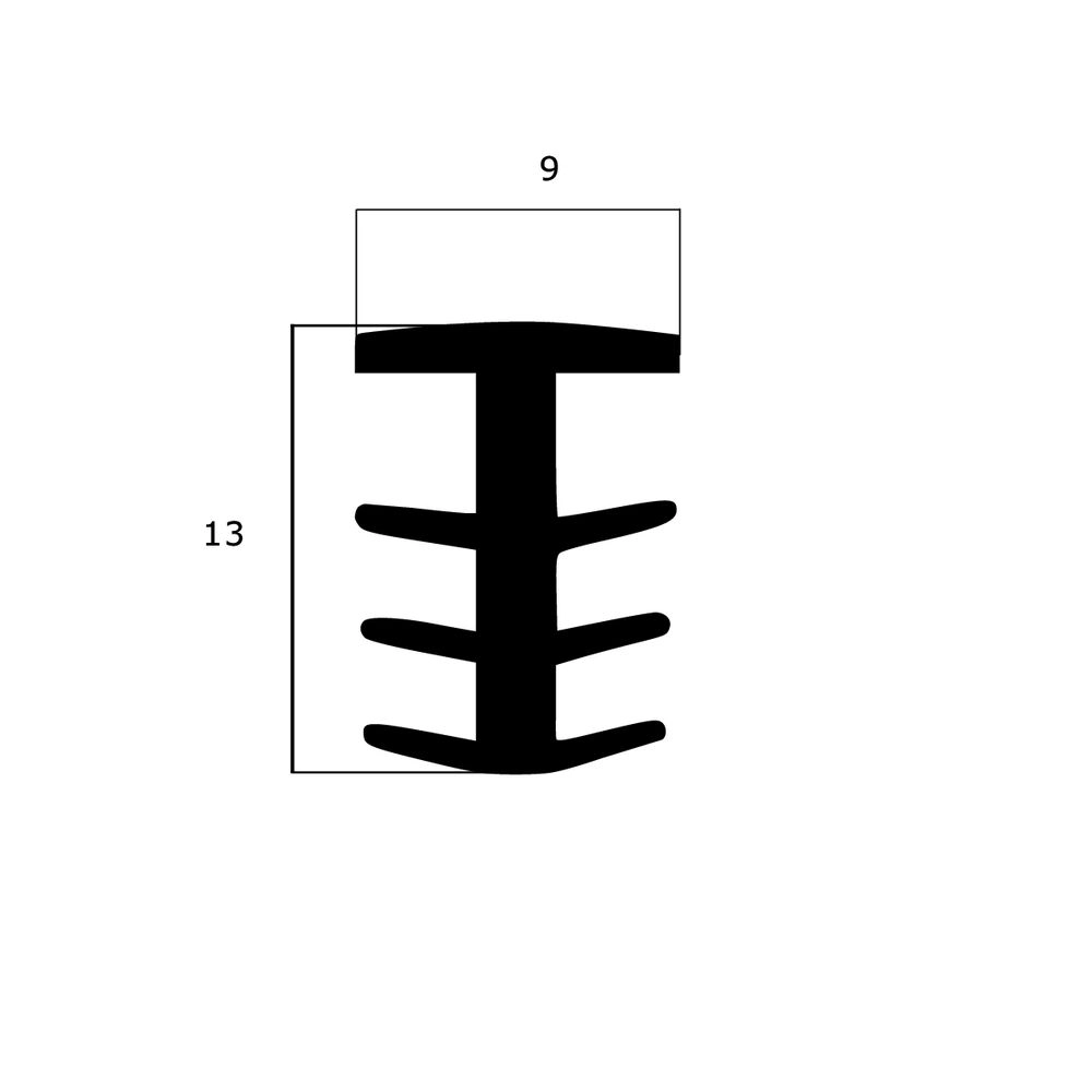 Treppenstufenprofile - Fugenabdeckprofil | Höhe: 13 mm | Farbe: schwarz