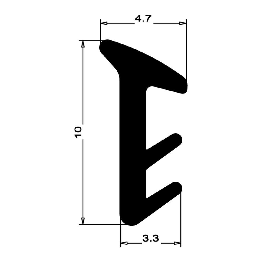 Verglasungsdichtung für Fenster | 4 mm Breite | Farbe: schwarz