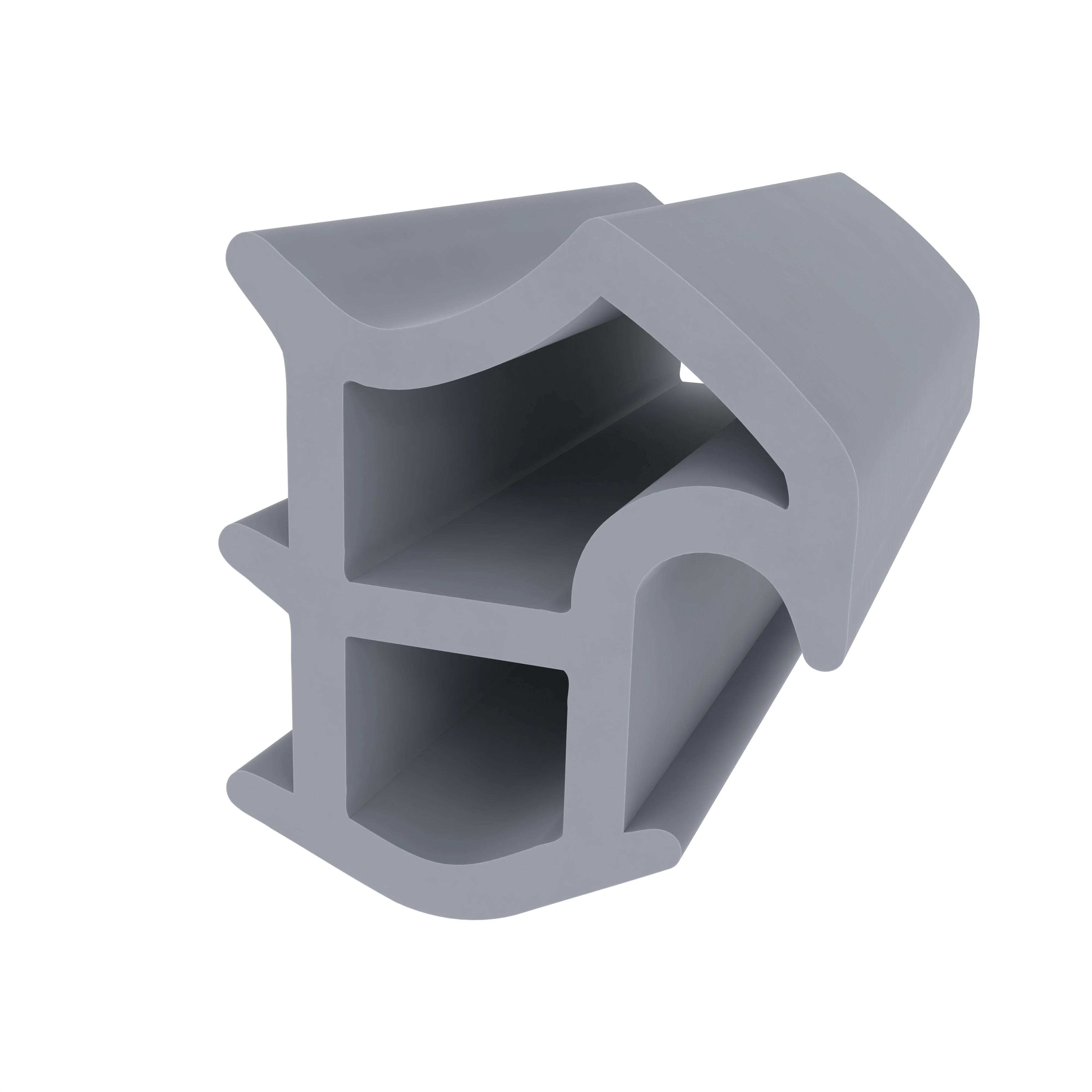 Stahlzargendichtung für senkrechte Nut | 16 mm Breite | Farbe: grau