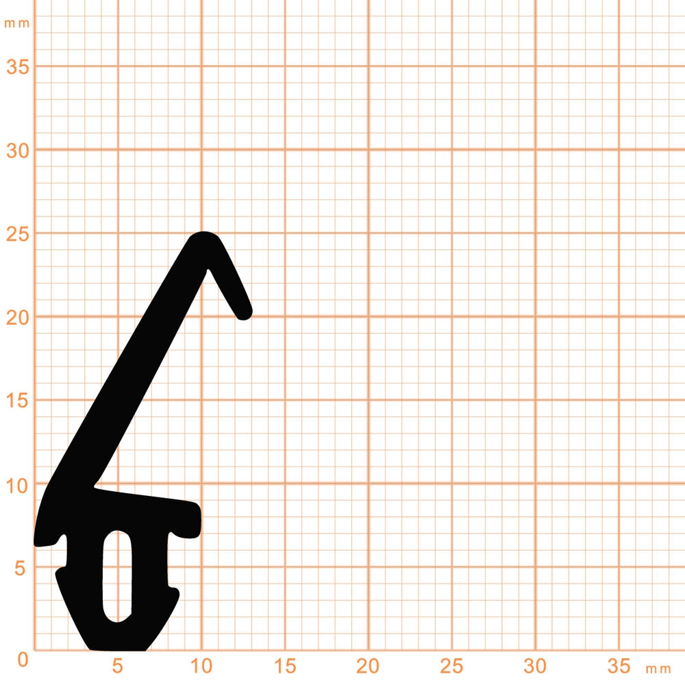 Mitteldichtungen - Mitteldichtung für Schüco Holzfenster | 25 mm Höhe | Farbe: schwarz 
