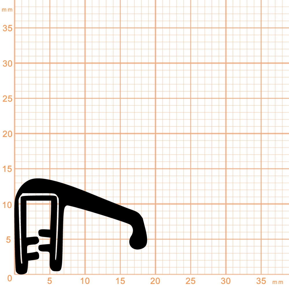 Kantenschutz - Kantenschutzprofil | Klemmbereich: 1 – 3 mm | Farbe: schwarz