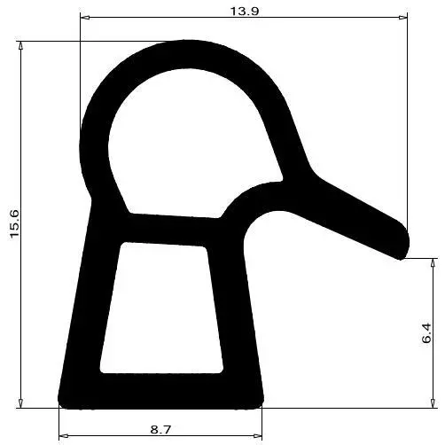 Türrahmen Dichtung - Stahlzargendichtung für Stahltüren | 15,6 mm Höhe | Farbe: grau