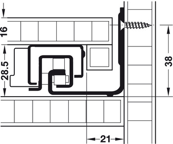 Schubkästen - Unterflurführung | Schubkastenführung: Blumotion S | Nennlänge: 580 mm