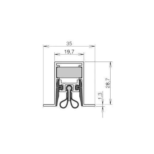 Schall-Ex Strahlenschutz OS | 833 mm zweiseitig in alu-werkblank