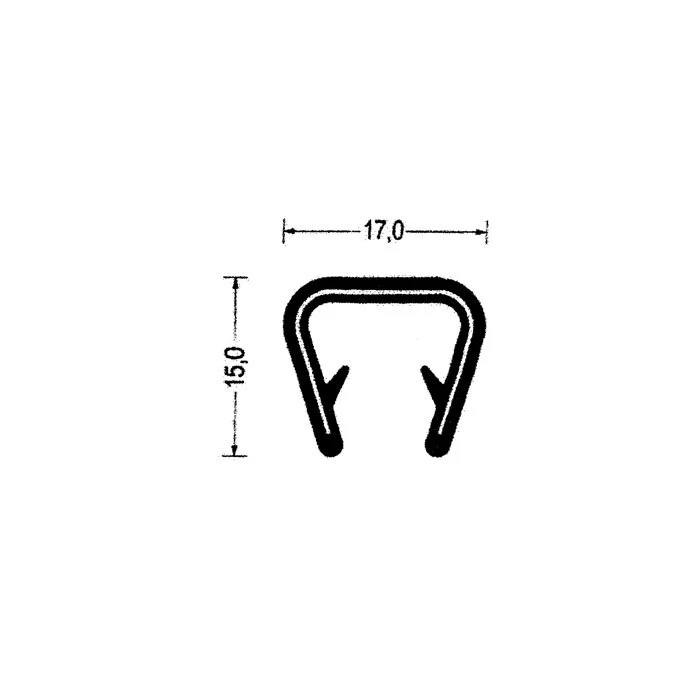 Kantenschutz - Kantenschutzprofil | Klemmbereich 9 - 12 mm | Farbe: schwarz
