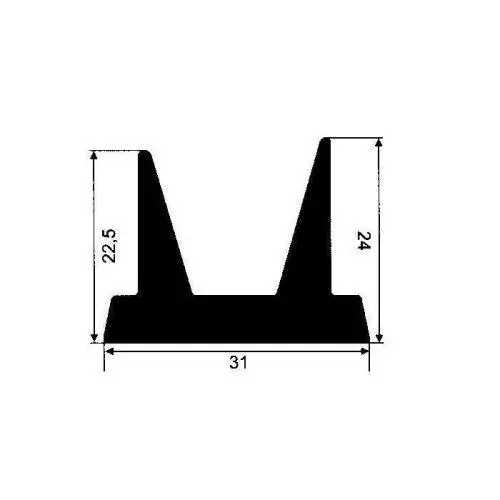 Voll- und Moosgummi-Profile - Kühlschrankdichtung Meterware | Höhe: 24 mm | Farbe: schwarz