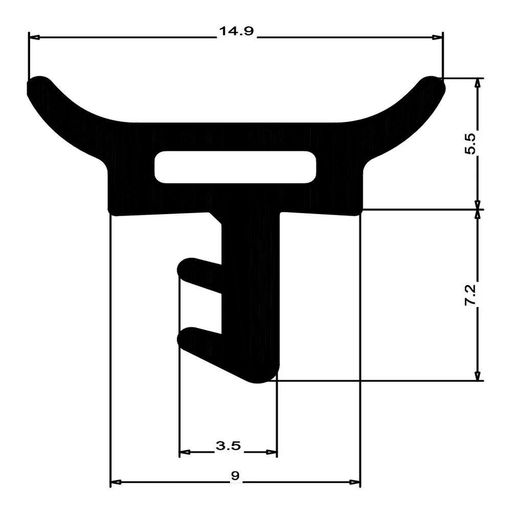 Dachfensterdichtung für Velux Dachflächenfenster | Höhe: 13,3 mm | Farbe: schwarz