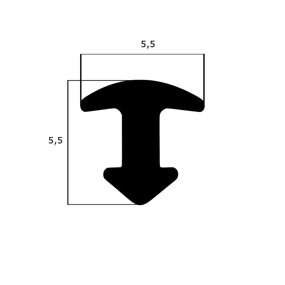 Treppenstufenprofile - Fugenabdeckprofil | Höhe: 5,5 mm | Farbe: schwarz